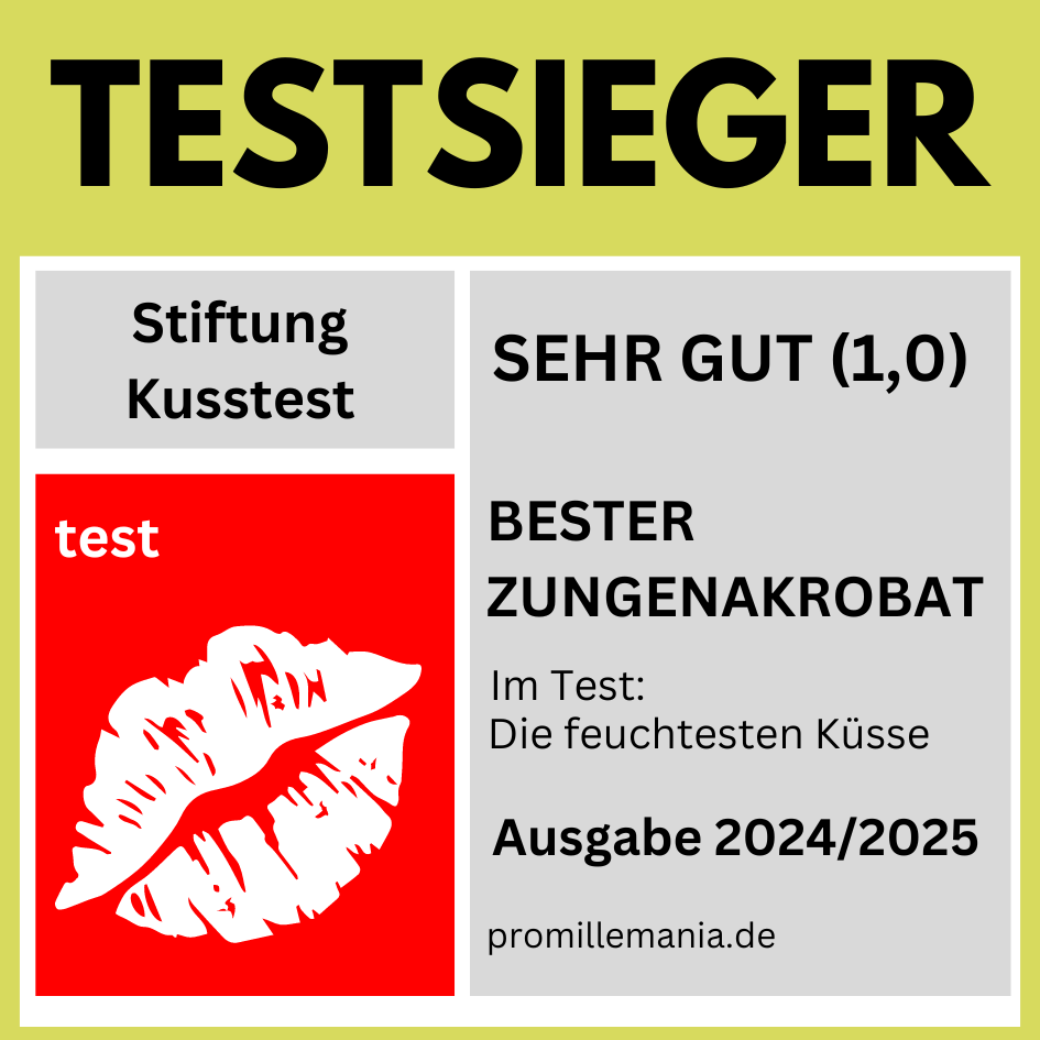 Testsieger-Aufkleber-Kusstest-Zungenakrobat-Party-flirten-Megapark-Bierkönig