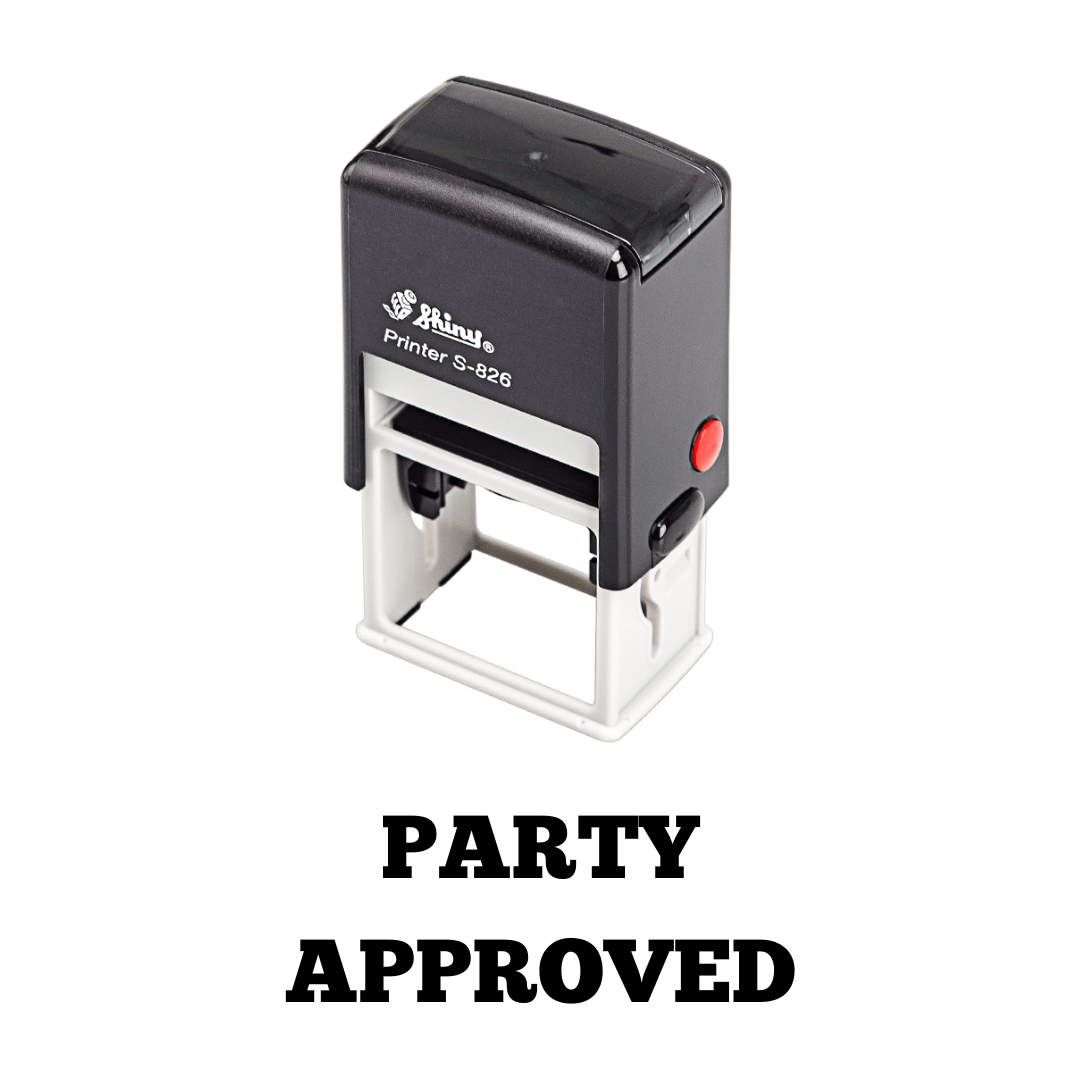 party stempel personalisieren - stempel selbst gestalten - stempel party approved - malle - mallorca